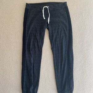 Monrow Grey Sweatpants with semi sheer detailing